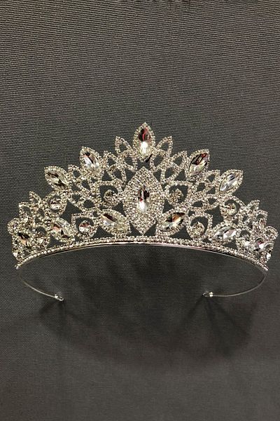 Hobigram Coroana de mireasa si henna de culoare argintie Heaven pentru cele mai frumoase mirese - Coroana, cu piatra de cristal, model elegant, coroana de mireasa