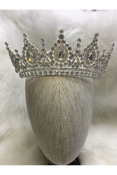 Hobigram Coroana de mireasa inalta cu piatra de cristal pentru cele mai frumoase mirese – Coroana, cu piatra de cristal, model elegant, coroana de mireasa – Ta