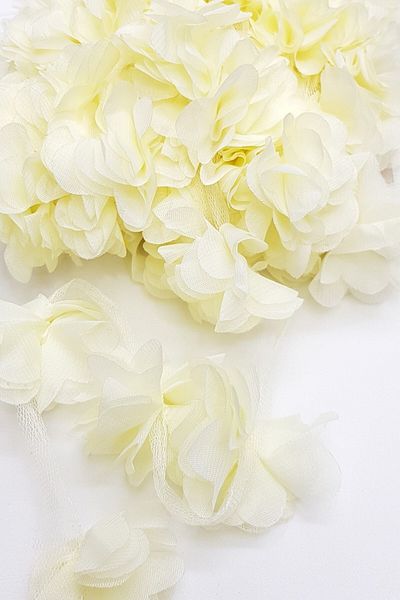Hobigram Decorative Stripe Cream Laser Cut Tulle Flower – Special Design, Accessory, Quality Production, Eye-Catching Style