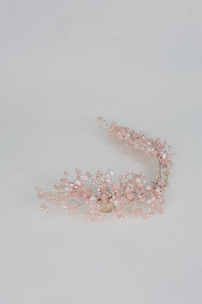 Hobigram Accesoriu de păr de mireasă cu mărgele de cristal și perle Berra pentru cele mai frumoase mirese – Coroană, cu pietre de cristal – Coroană –