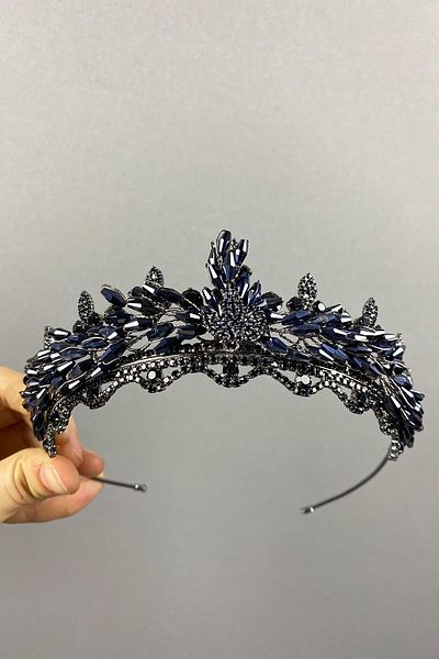 Hobigram Set de coroană și cercei de mireasă cu mărgele de cristal Lena pentru cele mai frumoase mirese – Coroană, piatră de cristal – Coroană