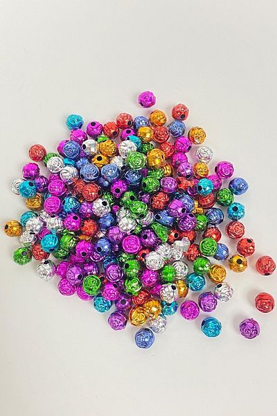 Hobigram Χάντρες Ποικιλία Πολύχρωμες Χάντρες με Μοτίβο Λουλουδιών 25 γρ. – Χάντρες, Κομψό Σχέδιο, Γυναικείο Αξεσουάρ – Bonc