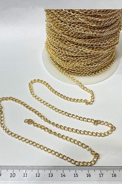 Hobigram Beads Assortment Gold Color Flat Metal Necklace Chain 1 Mt – Beads, Stylish Design, Women's Accessory –