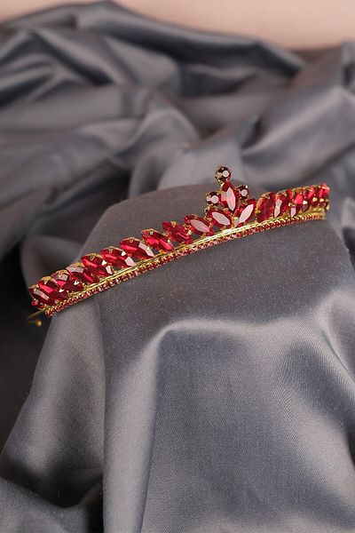 Hobigram Coroana de mireasa Henna cu piatra Mekik pentru cei mai frumoși mireși – Coroană, piatră de cristal, model elegant, coroană de mireasă – T