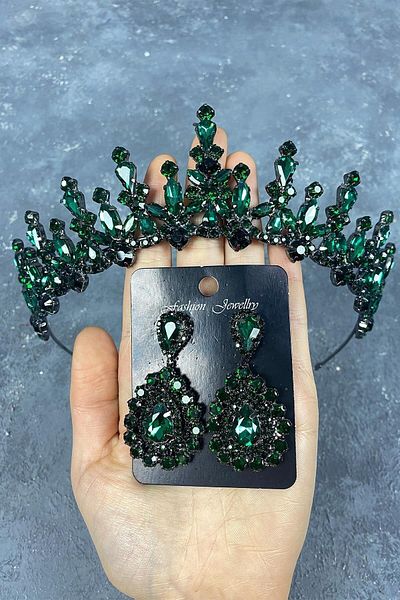 Hobigram Σετ σκουλαρίκια νύφης Henna Crown και Shuttle για τις πιο όμορφες νύφες