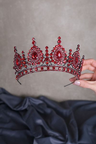 Hobigram Cei mai frumoși mireși Ahu Drop Crystal Stone Bridal Henna Crown – Coroană, Crystal Stone, Model elegant – Coroană –