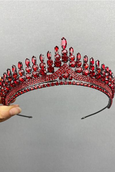 Hobigram Set Anteras Bridal Henna Tiara și Cercei pentru cele mai frumoase mirese – Coroană, Piatră de cristal, Model elegant – Coroană – T