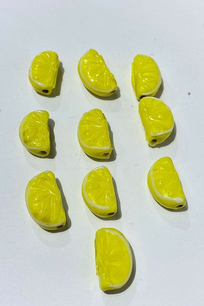 Hobigram Assorted Beads Yellow Murano Handmade Glass Beads Lemon 1 Piece – Beads, Stylish Design – Beads – Bon