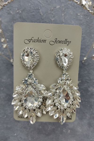 Hobigram Alpha Model Bridal Crown και Drop Shuttle Stone σκουλαρίκια για τις πιο όμορφες νύφες – Κορώνα, Κρυστάλλινη Πέτρα, Κομψό Μοντέλο