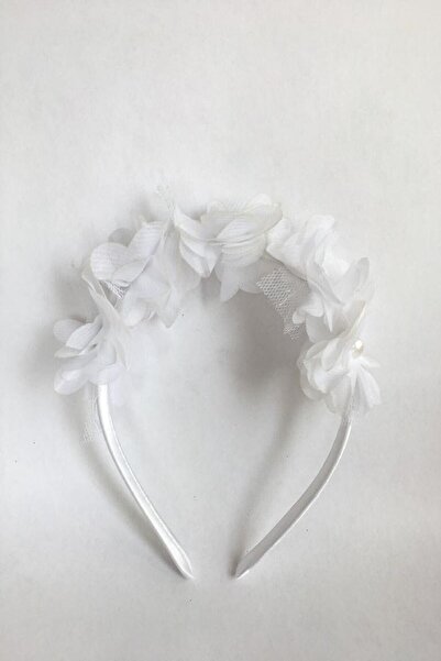 Hobigram White Chiffon Floral Satin Overlay Wedding Wedding Engagement Bridal and Girl's Crown for the Most Beautiful Brides – Ta