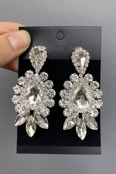 Hobigram Coroană și cercei de mireasă Subra de culoare argintie pentru cele mai frumoase mirese – Coroană, piatră de cristal, model elegant, coroană de mireasă