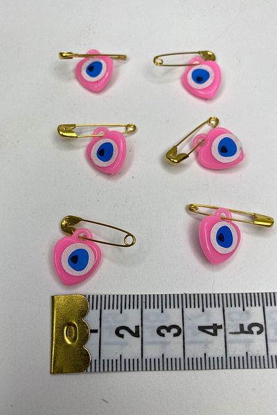 Hobigram Bead Assortment Pink Needle Evil Eye Beads 25 Pieces – Beads, Stylish Design, Women's Accessory – Beads