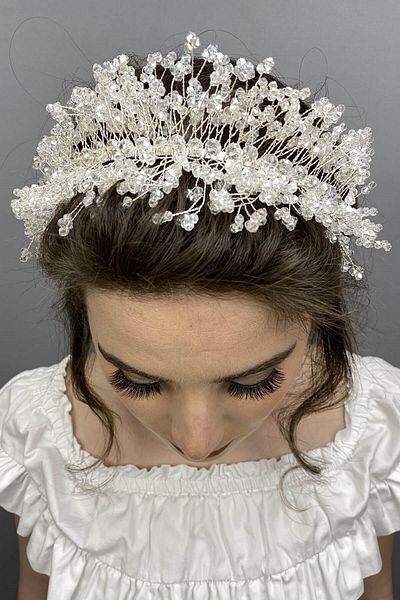 Hobigram Henna și coroană de mireasă cu cristal alb Sirius pentru cele mai frumoase mirese – Coroană, cu cristal, model elegant –
