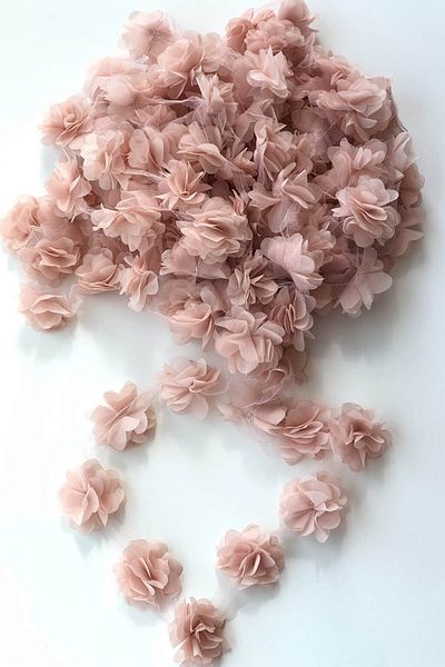 Hobigram Decorative Ribbon Powder Color Laser Cut Chiffon Tulle Flower – Decorative Ribbon, Stylish Design – Decorative Ribbon