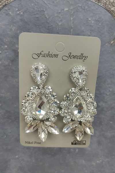Hobigram Zehra Model Tiara de mireasa si cercei cu piatra pentru cele mai frumoase mirese - Coroana, piatra de cristal, model elegant