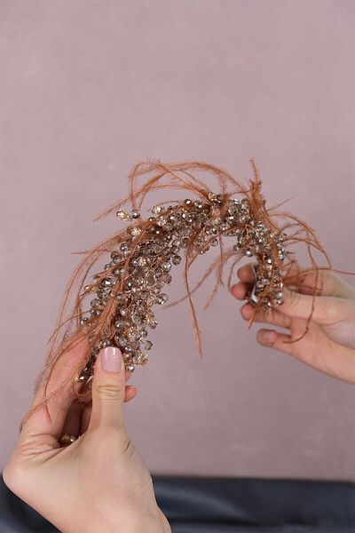 Hobigram Capella Feathered Crystal Accesoriu pentru păr și turban de mireasă pentru cele mai frumoase mirese – Coroană, Crystal Stone – Crown