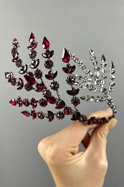 Hobigram Coroana de mireasa Henna Helenist cu doua fata pentru cei mai frumoși mirese - Coroana, piatra de cristal, model elegant, coroana de mireasa