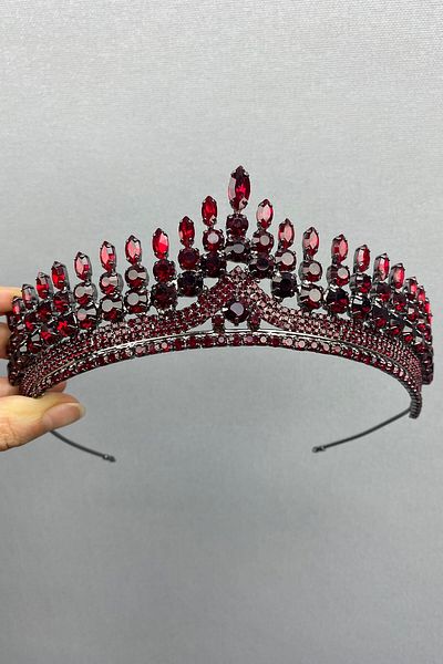 Hobigram Set coroană și cercei Anteras Bridal Henna pentru cele mai frumoase mirese – Coroană, piatră de cristal, model elegant, coroană de mireasă