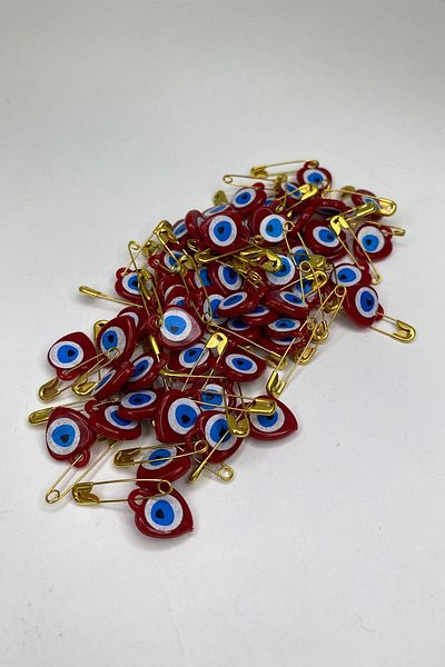 Hobigram Bead Assortment Red Needle Evil Eye Beads 25 Pieces – Beads, Stylish Design, Women's Accessory – Bonc