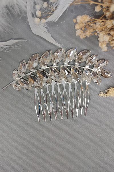 Hobigram Agrafă de păr de mireasă pentru cele mai frumoase mirese cu pieptene de cristal 2 buc – coroană, piatră de cristal, model elegant –