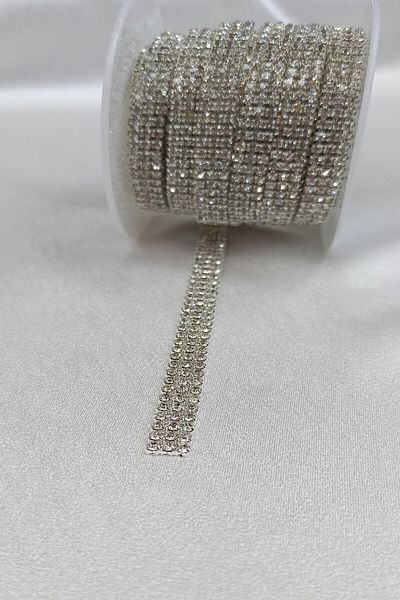 Hobigram Decorative Ribbon Color Silver Row Ribbon Stone Beads – Decorative Ribbon, Stylish Design, Women's Accessory