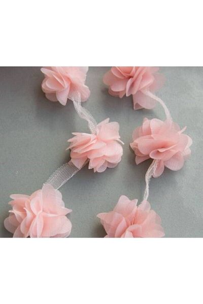 Hobigram Decorative Ribbon Salmon 1m Rose Laser Cut Flower 12-13 Pieces – Decorative Ribbon, Stylish Design – Dekorati