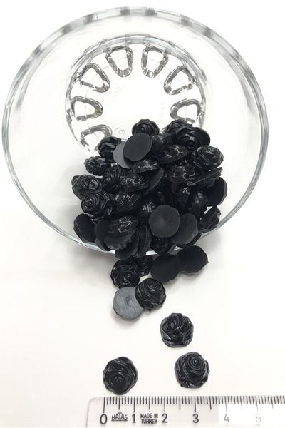 Hobigram Χάντρες Μαύρο Τριαντάφυλλο Μοτίβο Half Pearl Beads – Χάντρες, Κομψό Σχέδιο, Γυναικείο Αξεσουάρ – Χάντρες