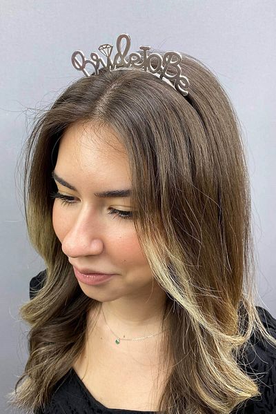 Hobigram Cei mai frumoși mireși Bride To Be Bridal Tiara – Coroană, Crystal Stone, Model elegant, Tiara de mireasă, Accesoriu pentru păr