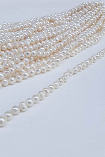 Hobigram Beads Assortment Cream Natural Glass Pearl 7-8 mm – Beads, Stylish Design, Women's Accessory – Beads – Beads