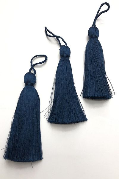Hobigram Single Tassel Types Decorative Strip Navy Blue Single Tassel Size 10 cm - Price Is for 1 Piece - Dekorati