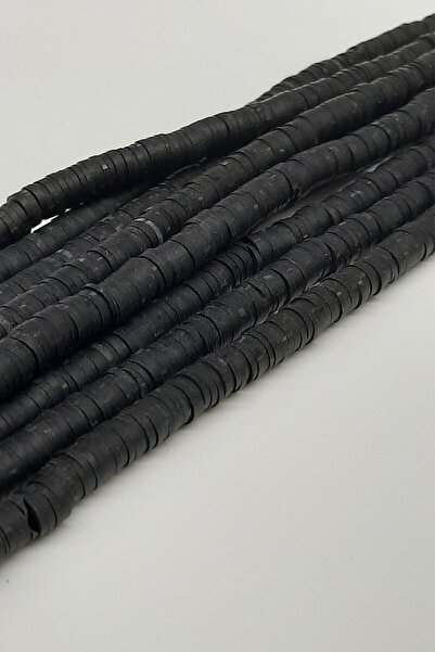 Hobigram Видове мъниста Черно мънисто от глина Fimo 6 мм