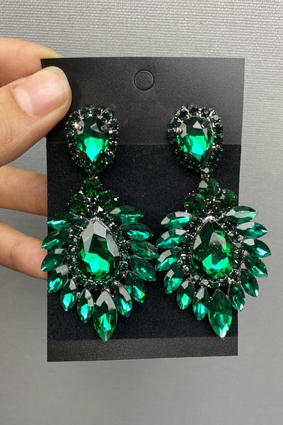 Hobigram Coroană și cercei de mireasă Subra verde pentru cele mai frumoase mirese – Coroană, piatră de cristal, model elegant, coroană de mireasă