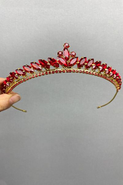 Hobigram Coroana de mireasa Ece Model Subtire Henna din aur rosu pentru cele mai frumoase mirese - Coroana, cu piatra de cristal, model elegant - Ta