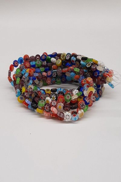 Hobigram Bead Assortment Patterned Colorful Flat Glass Evil Eye Beads – Beads, Stylish Design, Women's Accessory – Bo