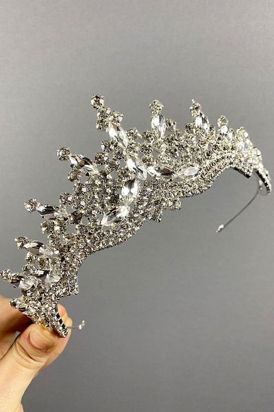 Hobigram Coroana de mireasa Henna cu piatra Tokyo pentru cele mai frumoase mirese – Coroana, cu piatra de cristal, model elegant, coroana de mireasa – Coroana –