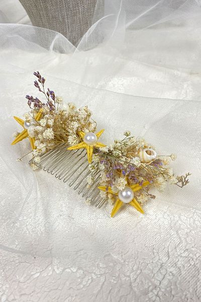 Hobigram Accesoriu pentru agrafă de păr de mireasă cu design stea de mare pentru cele mai frumoase mirese – coroană, piatră de cristal, model elegant