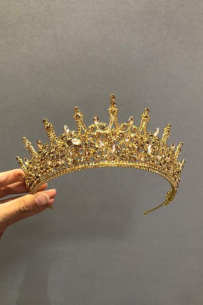 Hobigram Coroană și cercei de mireasă Leonis Model Honey Color pentru cele mai frumoase mirese – Coroană, piatră de cristal, model elegant