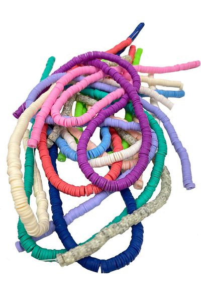 Hobigram Assorted Beads Colorful 6 mm Mixed Fimo Beads Set 10 Strings – Beads, Stylish Design – Beads – B
