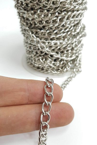 Hobigram Beads Assortment Silver Chain (1 Mt) – Beads, Stylish Design, Women's Accessory – Beads