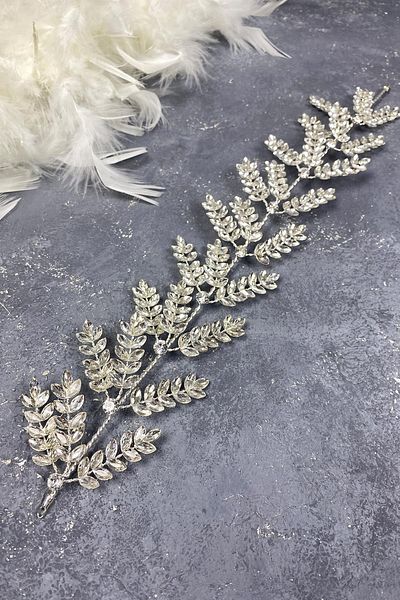 Hobigram Accesoriu de păr de mireasă Dilana Leaf Branch Band pentru cele mai frumoase mirese – Coroană, piatră de cristal, model elegant – T