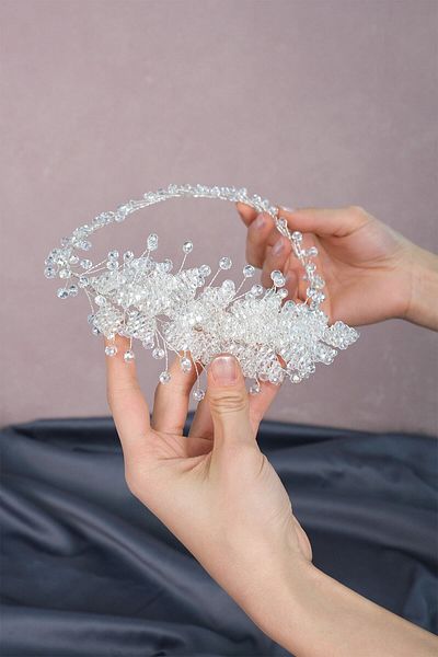 Hobigram Flizyy Crystal Beaded Bridal Tiara Accesoriu pentru păr pentru cele mai frumoase mirese – Coroană, Crystal Stone, Model elegant