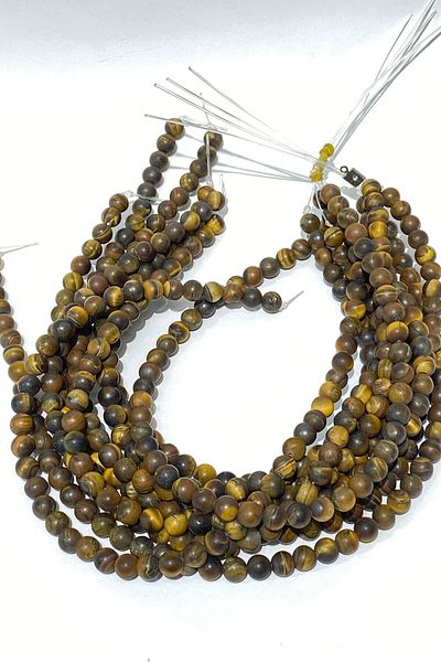 Hobigram Χάντρες Ποικιλία Ματ Tiger Eye Χάντρες από φυσική πέτρα 8 mm – Χάντρες, Κομψό Σχέδιο, Γυναικείο Αξεσουάρ – Bonc