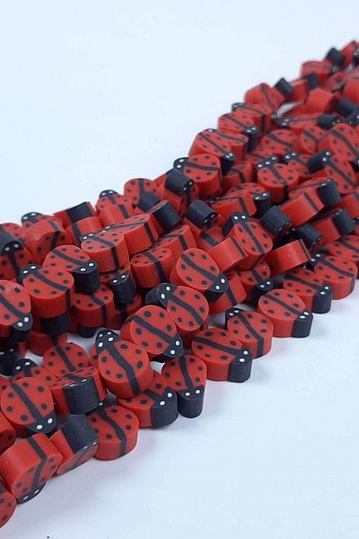 Hobigram Beads Assortment Ladybug Motif Fimo Beads – Beads, Stylish Design, Women's Accessory – Beads –