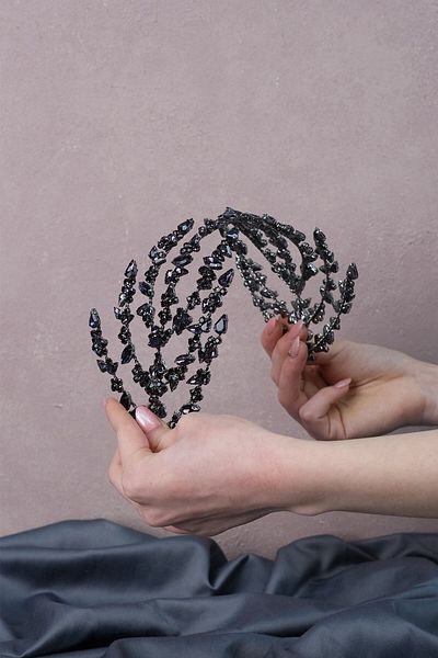 Hobigram Coroana de mireasa Helen Henna cu doua fețe albastru pentru cele mai frumoase mirese – Coroană, cu pietre de cristal, model elegant – Ta