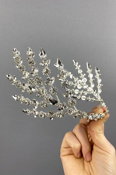 Hobigram Coroana de mireasa Henna Helenist cu doua fata pentru cei mai frumoși mirese - Coroana, piatra de cristal, model elegant, coroana de mireasa