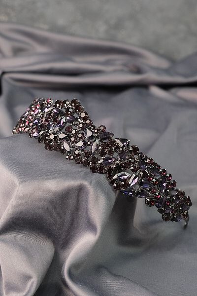 Hobigram Purple Ela Band Model Bridal Tiara Accesoriu pentru păr pentru cele mai frumoase mirese – Coroană, Crystal Stone, Model Elegant – Ta