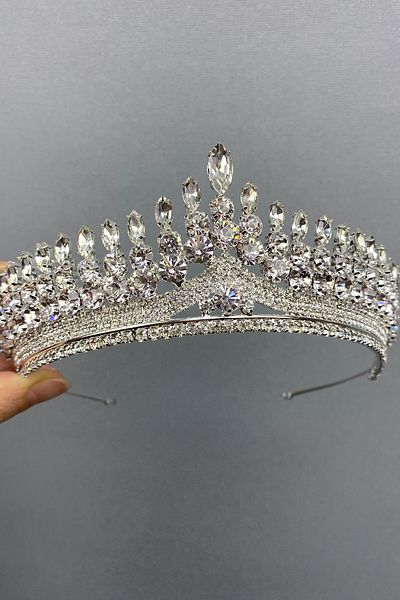 Hobigram Set de coroană și cercei Anteras Bridal Henna pentru cele mai frumoase mirese – Coroană, piatră de cristal, model elegant, coroană de mireasă
