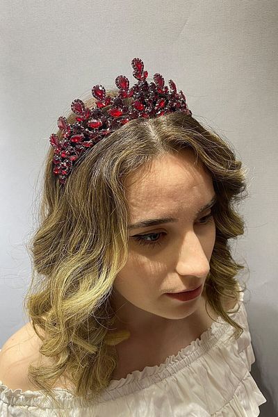 Hobigram Cea mai frumoasa femeie Beety Model Bridal Henna Crown pentru mirese – Coroana, Crystal Stone, Model elegant, Coroana de mireasa –