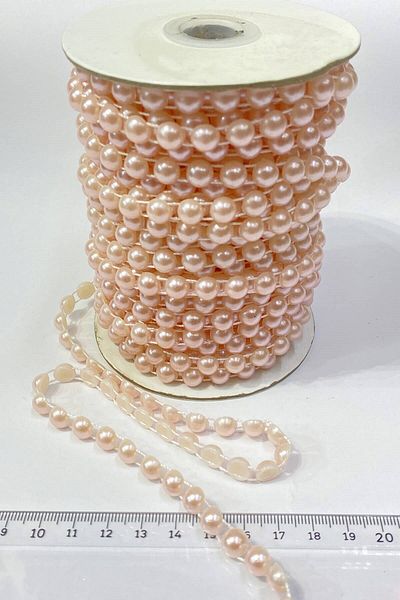 Hobigram Beads Assortment Powder Plastic Strip Half Pearl 8 mm 10 Mt – Beads, Stylish Design, Women's Accessory –