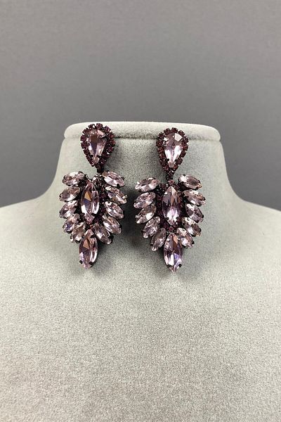Hobigram Cercei de seară cu strasuri pentru cele mai frumoase mirese – Coroană, cu pietre de cristal, model elegant, tiara de mireasă – Coroană – T